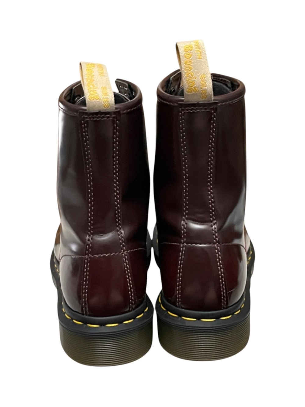 Dr Martens 1460 Vegan Cherry Red Oxford Rub Off Combat Boots US 7 EU 38 - Picture 9 of 11